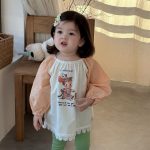【73-100cm】ブラウス ベビー 長袖 カートゥーン プリント - 画像 (4)
