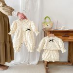 【66-100cm】カバーオールorセットアップ ベビー 小花柄 おしゃれ - 画像 (3)
