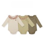 【66-90cm】ロンパース ベビー 北欧風 ダブルフリルカラー - 画像 (3)