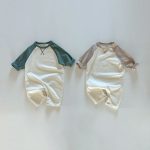 【66-90cm】カバーオール ベビー 配色 3色選べる