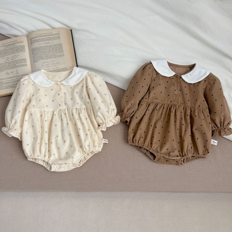 02_dbbaf115-73b1-4491-a3dd-b576ed61f205.jpg 【66-100cm】ロンパース ベビー ドット 小花柄 - 画像 (1)