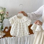 【66-90cm】ロンパース ベビー レース 小花柄 - 画像 (7)