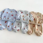 【80-130cm】セットアップ  男の子 熊プリント カートゥーン - 画像 (4)