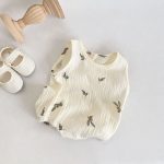 【66-90cm】ロンパース ベビー 総柄 ノースリーブ - 画像 (4)
