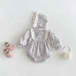 【66-90cm】ロンパース ベビー フラワー フリル - 画像 (2)