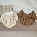 【66-100cm】ロンパース ベビー ドット 小花柄 - 画像 (3)