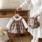 【66-90cm】ロンパース&帽子 ベビー チェック レトロ - 画像 (5)