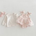 【66-90cm】ロンパース&ドットロン ベビー 蝶結び チュール - 画像 (5)