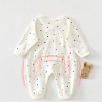 【52-80cm】カバーオール＆帽子 ベビー ドット柄 シンプル - 画像 (3)