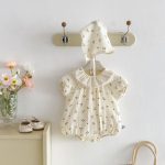 【66-90cm】ロンパース ベビー レース 小花柄 - 画像 (5)