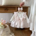 【66-90cm】ロンパースワンピ ベビー リボン チュール - 画像 (5)