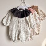 【66-90cm】オールインワン ベビー 韓国風 可愛い フリル襟 - 画像 (5)