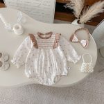 【66-90cm】ロンパース ベビー フリル 小花柄 - 画像 (13)