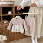 【73-110cm】セットアップ ベビー ラウンドネック フリル - 画像 (6)