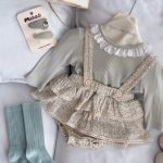 【66-100cm】サロペットロンパース&トップスベビー 小花柄 - 画像 (4)