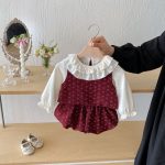 【66-100cm】セットアップ ベビー 花柄キャミ 丸襟 3点セット - 画像 (5)