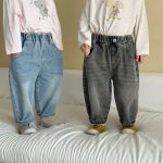 【80-150cm】ロングパンツ キッズ デニム レトロ - 画像 (3)
