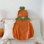【66-90cm】ロンパース&帽子 かぼちゃ ベビー服 可愛い ハロウィン - 画像 (9)