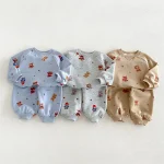 【80-130cm】セットアップ  男の子 熊プリント カートゥーン - 画像 (11)