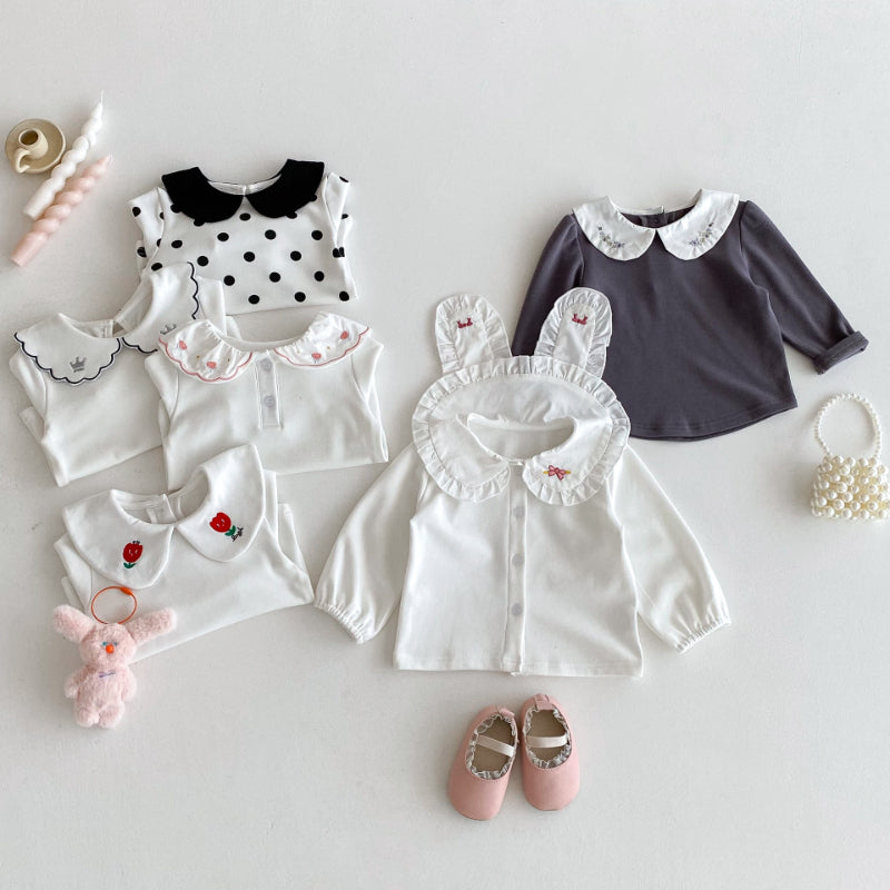 04_136f0b26-8415-4478-b612-8917a35352fc.jpg 【66-100cm】長袖Tシャツ ベビー服 女の子 おしゃれ 襟付き 刺繍 - 画像 (1)