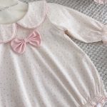 【66-100cm】ロンパース ベビー 小花柄 丸襟 - 画像 (5)