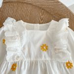 【66-100cm】ロンパース ベビー デイジー 刺繍 - 画像 (4)