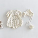 【66-90cm】ロンパース ベビー レース 小花柄 - 画像 (2)