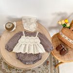 【66-90cm】ロンパース ベビー チェック レイヤード - 画像 (6)