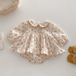 【66-90cm】ロンパース ベビー 小花柄 シンプル - 画像 (2)