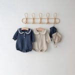 【66-90cm】ロンパース ベビー 折り襟 カジュアル - 画像 (3)