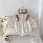 【66-90cm】ロンパース ベビー フリル 小花柄 - 画像 (14)
