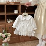 【66-90cm】ロンパースワンピ ベビー チュール レース - 画像 (4)