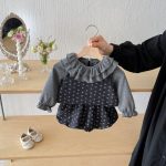 【66-100cm】セットアップ ベビー 花柄キャミ 丸襟 3点セット - 画像 (6)