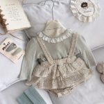 【66-100cm】サロペットロンパース&トップスベビー 小花柄 - 画像 (5)