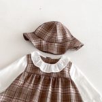 【66-90cm】ロンパース&帽子 ベビー チェック レトロ - 画像 (6)
