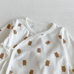 【80-90cm】カバーオール＆スタイ ベビー くま プリント - 画像 (7)