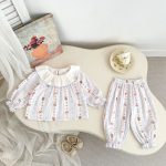 【73-120cm】セットアップ ベビー 柔らか クマ柄 フリル - 画像 (7)