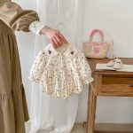 【66-90cm】ブラウスorロンパース ベビー 小花柄 丸襟 - 画像 (8)