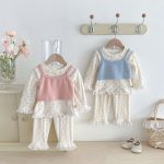 【66-100cm】セットアップ ベビー 花柄 レース付き - 画像 (6)