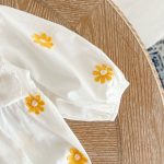【66-100cm】ロンパース ベビー デイジー 刺繍 - 画像 (5)