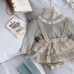 【66-100cm】サロペットロンパース&トップスベビー 小花柄 - 画像 (6)