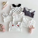 【66-100cm】長袖Tシャツ ベビー服 女の子 おしゃれ 襟付き 刺繍 - 画像 (4)
