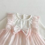 【66-90cm】ロンパースワンピ ベビー リボン チュール - 画像 (7)