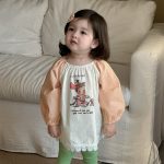 【73-100cm】ブラウス ベビー 長袖 カートゥーン プリント - 画像 (2)