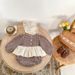 【66-90cm】ロンパース ベビー チェック レイヤード - 画像 (7)