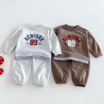 【80-130cm】セットアップ キッズ フェイクレイヤード カジュアル - 画像 (2)