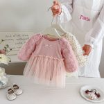 【66-90cm】ロンパース ベビー ローズ ドット チュール - 画像 (10)