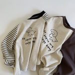 【90-140cm】長袖Tシャツ キッズ ボーダー柄 男女兼用 - 画像 (7)