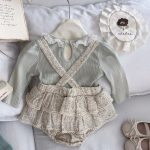 【66-100cm】サロペットロンパース&トップスベビー 小花柄 - 画像 (7)