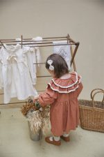 【66-100cm】ロンパースorワンピース ベビー ダブルフリル ビッグカラー - 画像 (8)